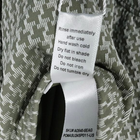 New Andie Swim Women’s Tulum One Swimsuit Seagrass Houndstooth Large $112 2249 - Picture 7 of 11